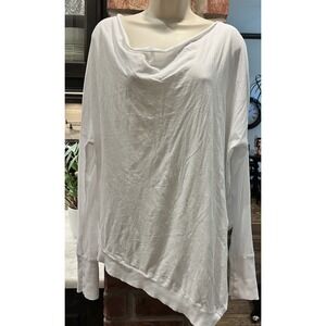 NWT Bobi Los Angeles Women's White Asymmetrical hem Cotton top Sz M NWT